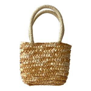 NWT Stylish Tan Woven Mini Tote Bag